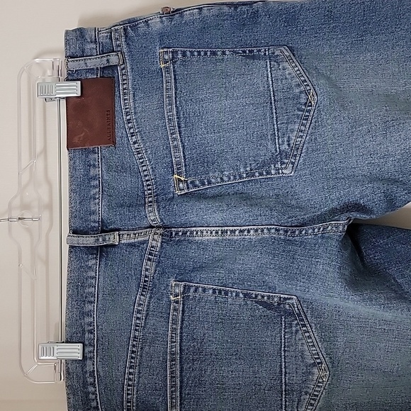 ALLSAINTS SIze 34 Waist "Rex" Denim Blue Jeans, Factory Distressed, Gently Used - Picture 4 of 15